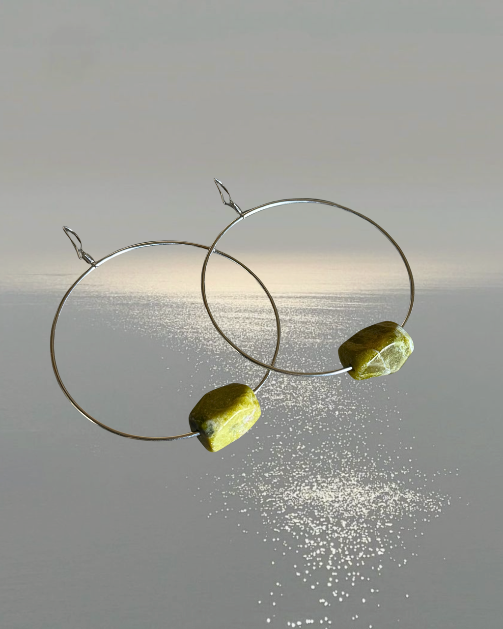 AVAILABLE - SILVER SERPENTINE EARRINGS