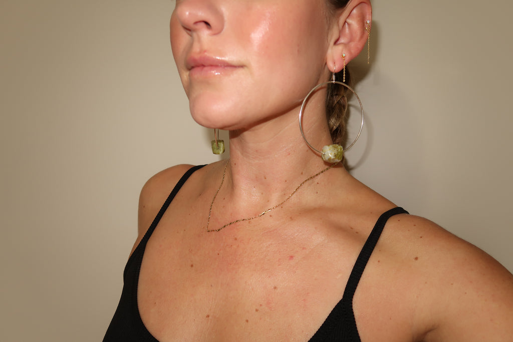 AVAILABLE - SILVER SERPENTINE EARRINGS