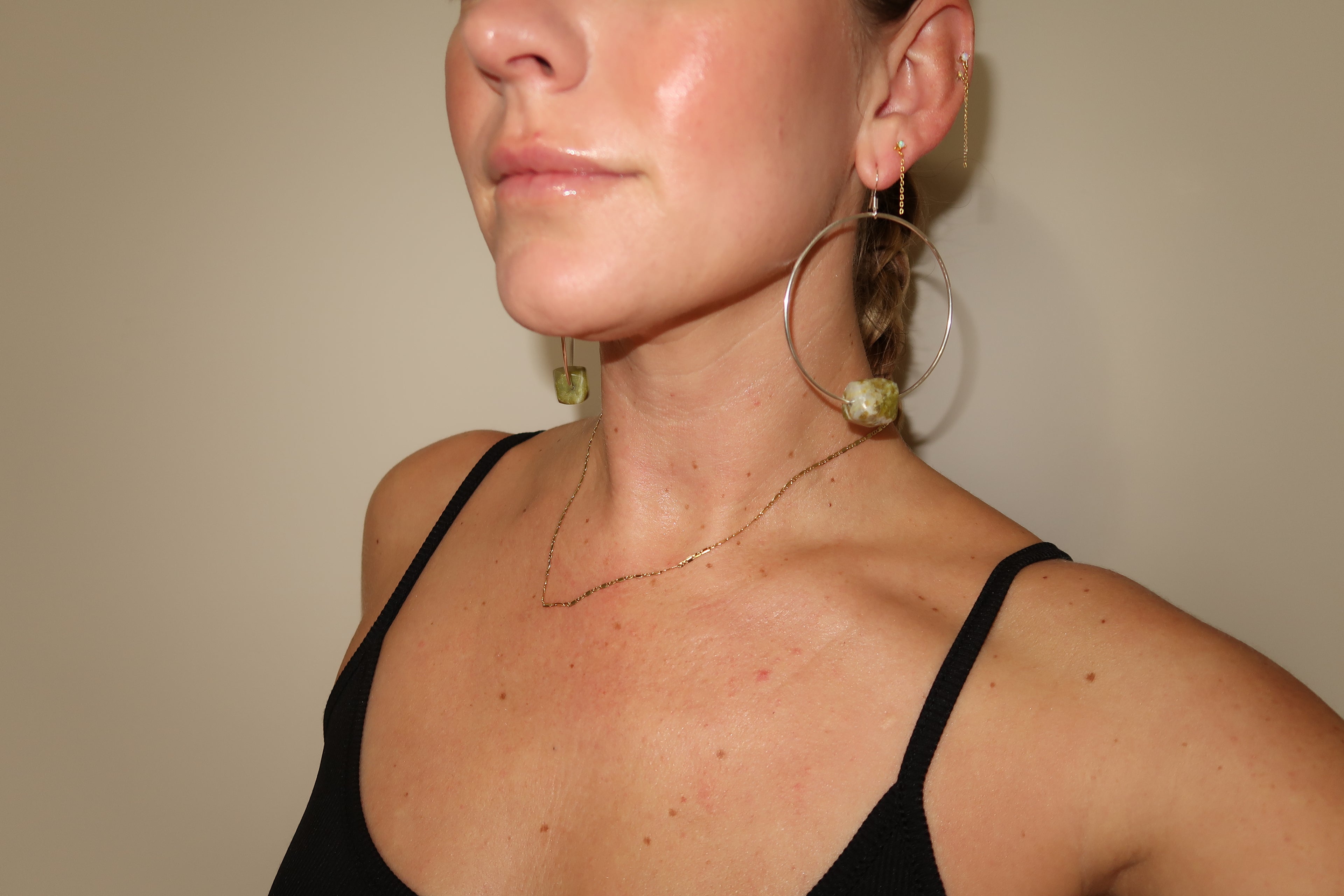 AVAILABLE - SILVER SERPENTINE EARRINGS