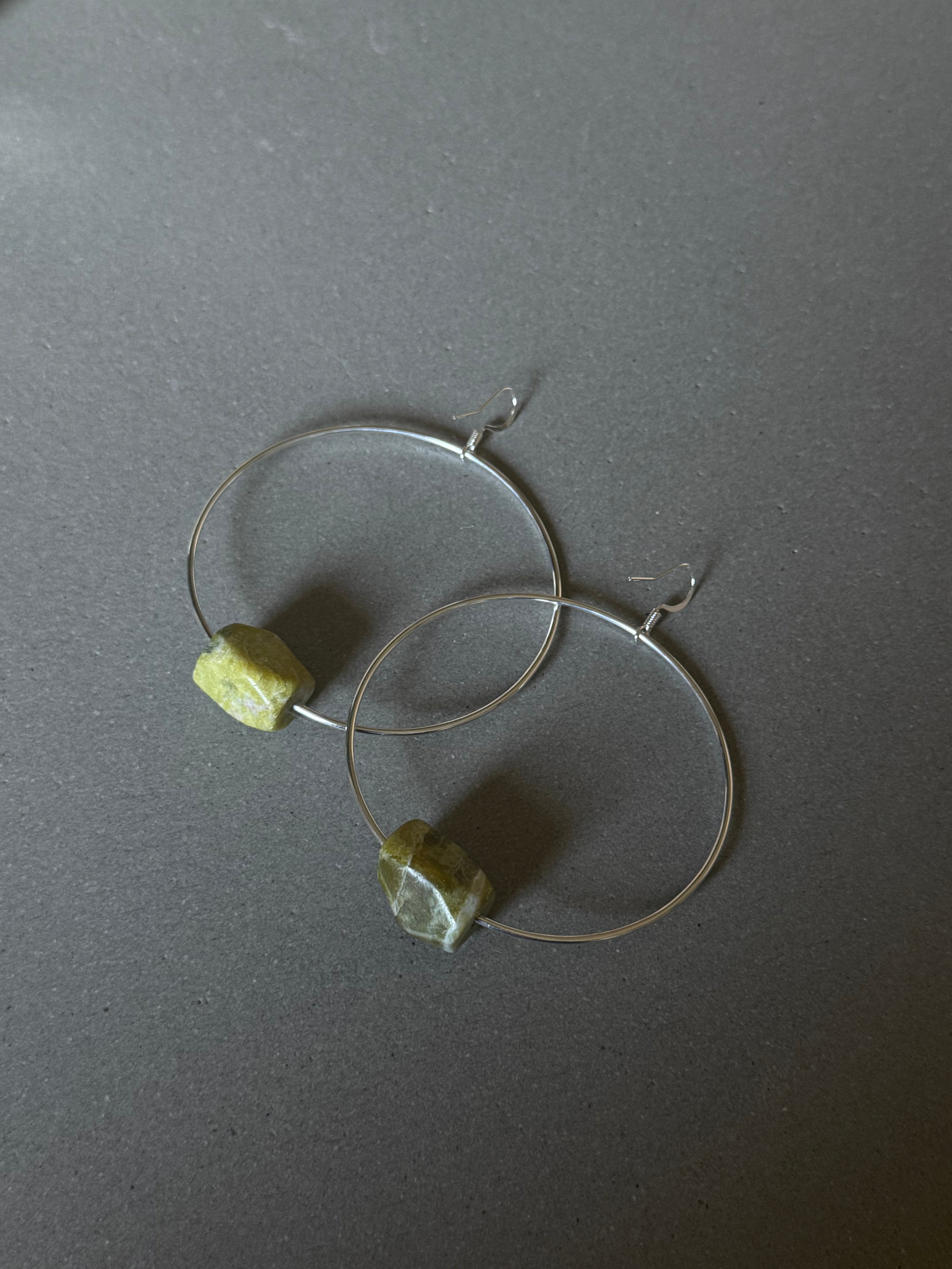 AVAILABLE - SILVER SERPENTINE EARRINGS